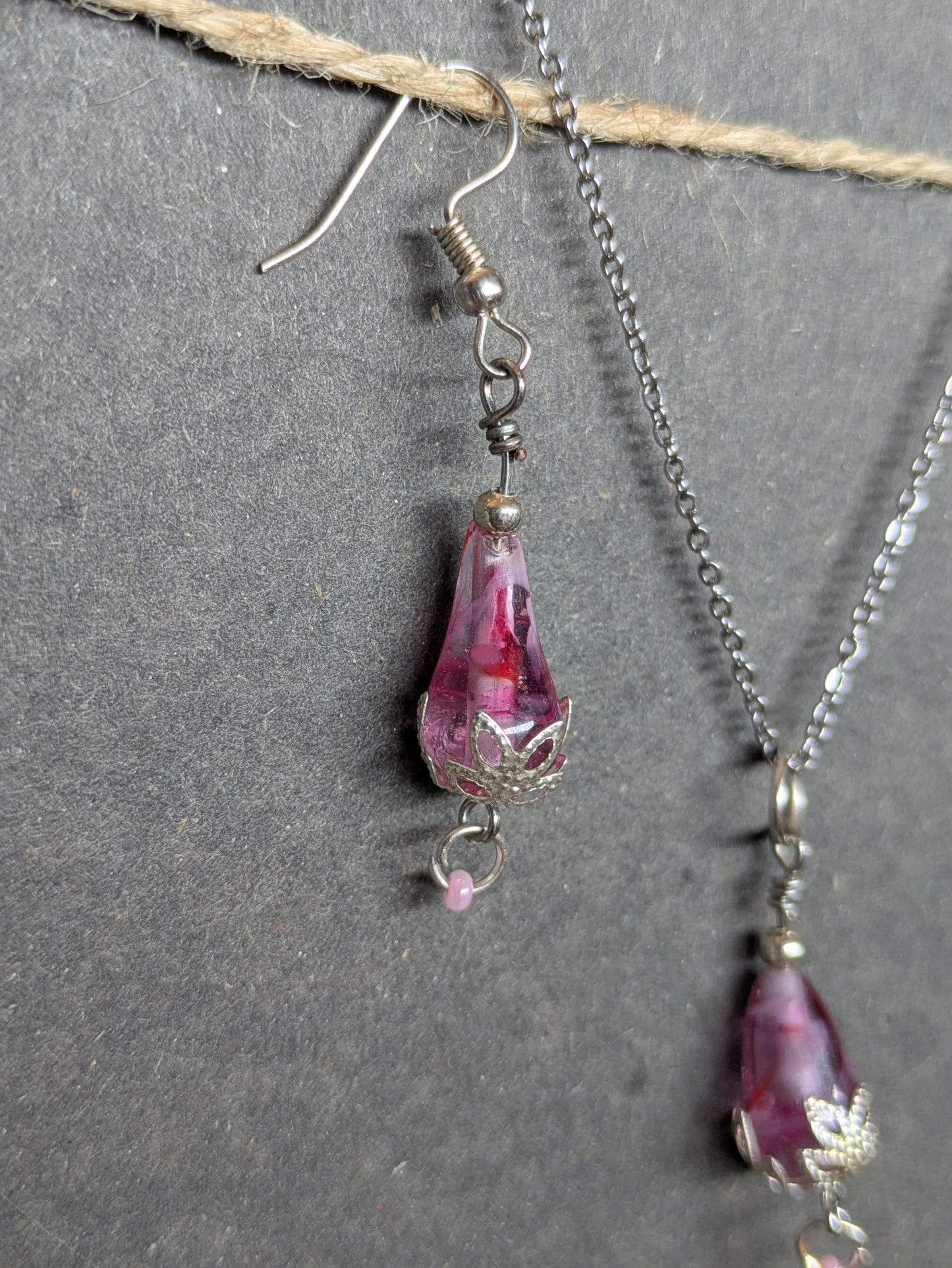 Rosée du matin · Parure · Boucles d'oreilles + pendentif