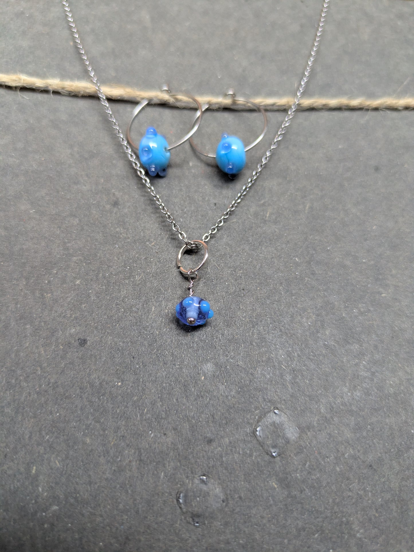Blue Star · Parure · Créoles + pendentif