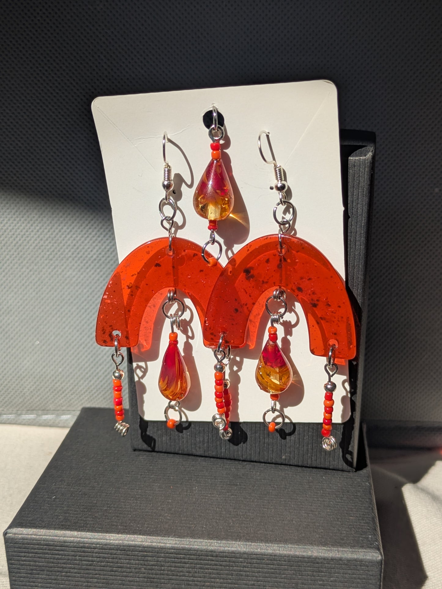Cristal d'automne · Parure · Boucles d'oreilles + pendentif