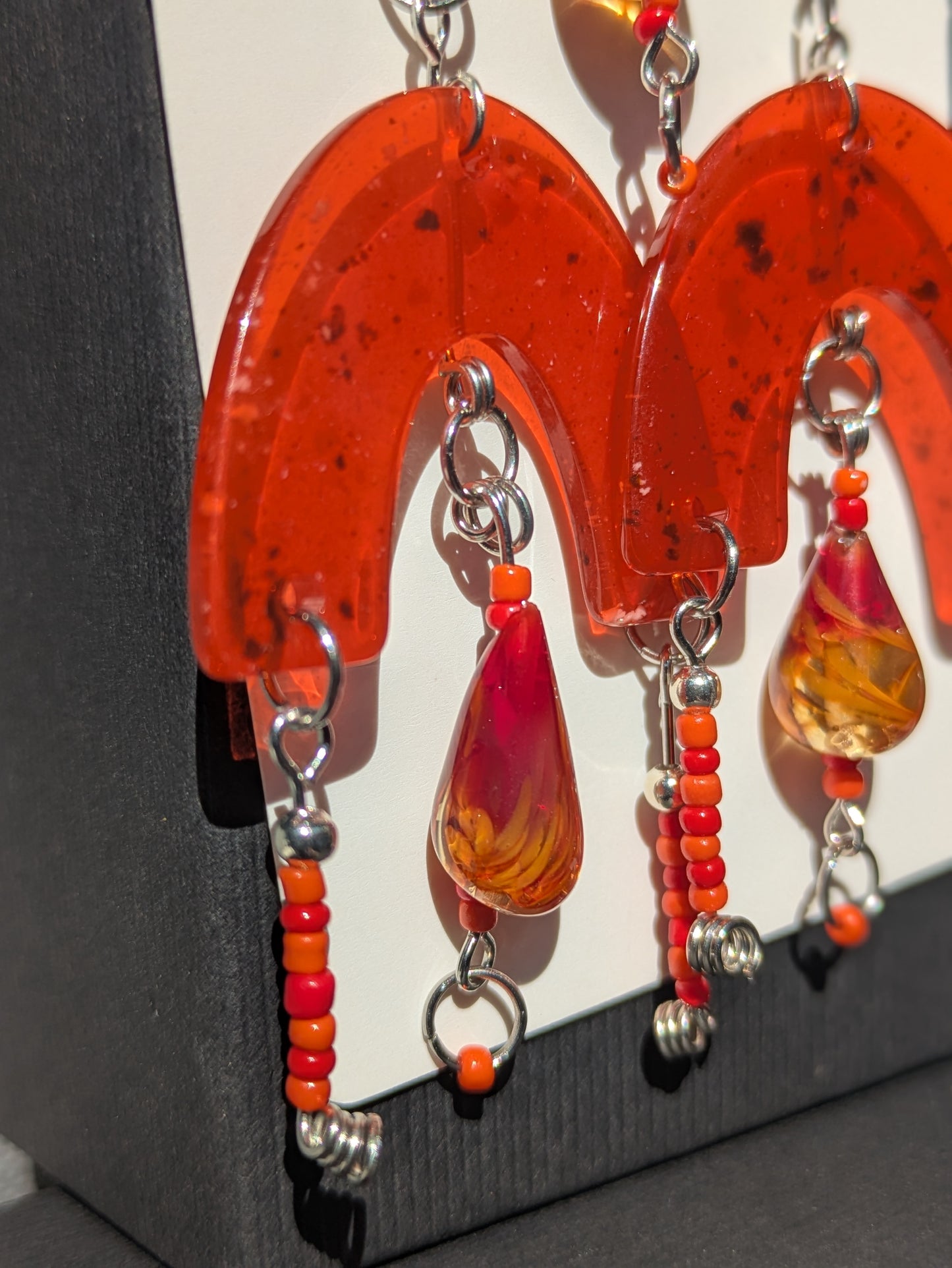 Cristal d'automne · Parure · Boucles d'oreilles + pendentif