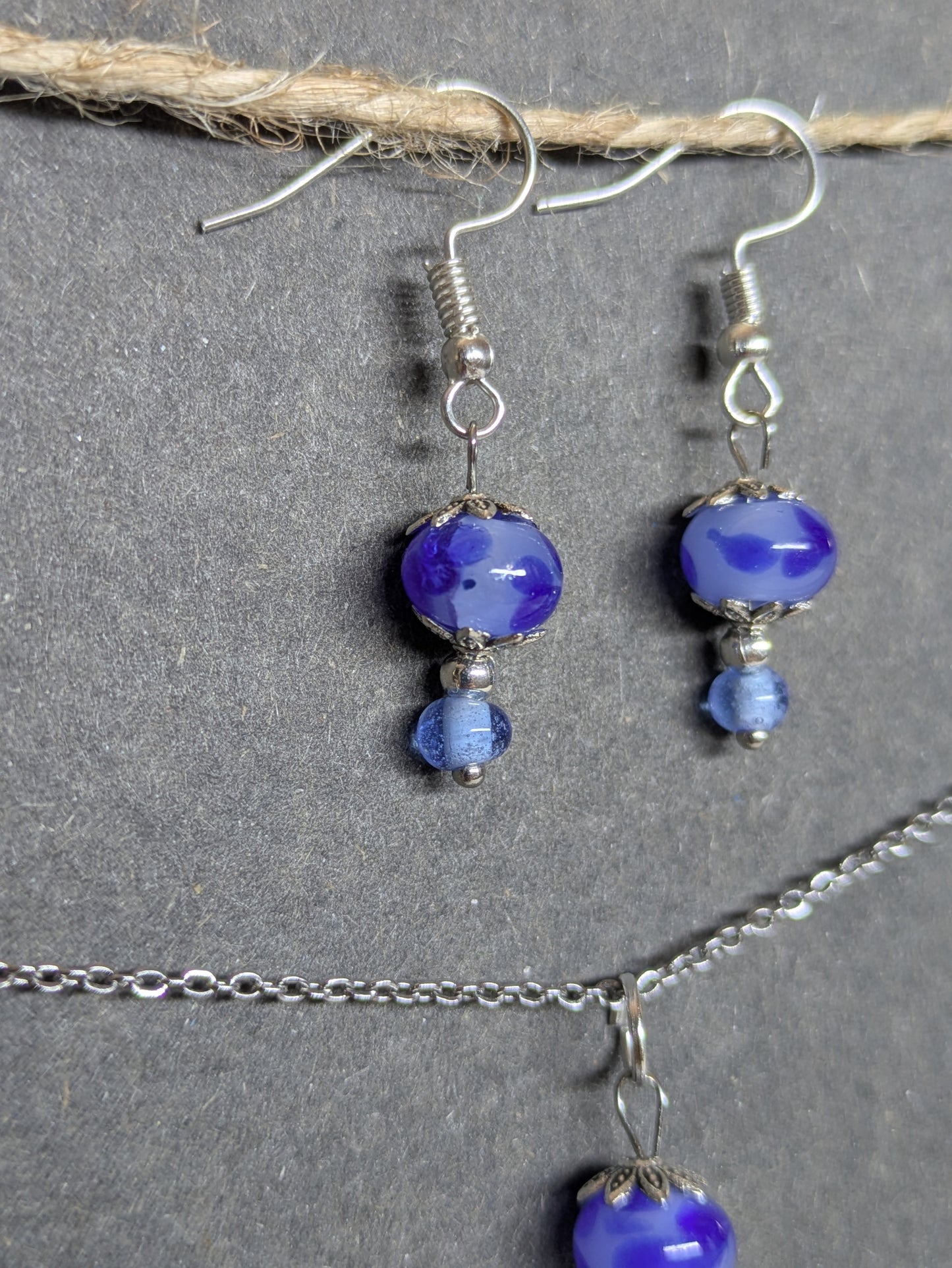 Myosotis · Parure · Boucles d'oreilles + pendentif