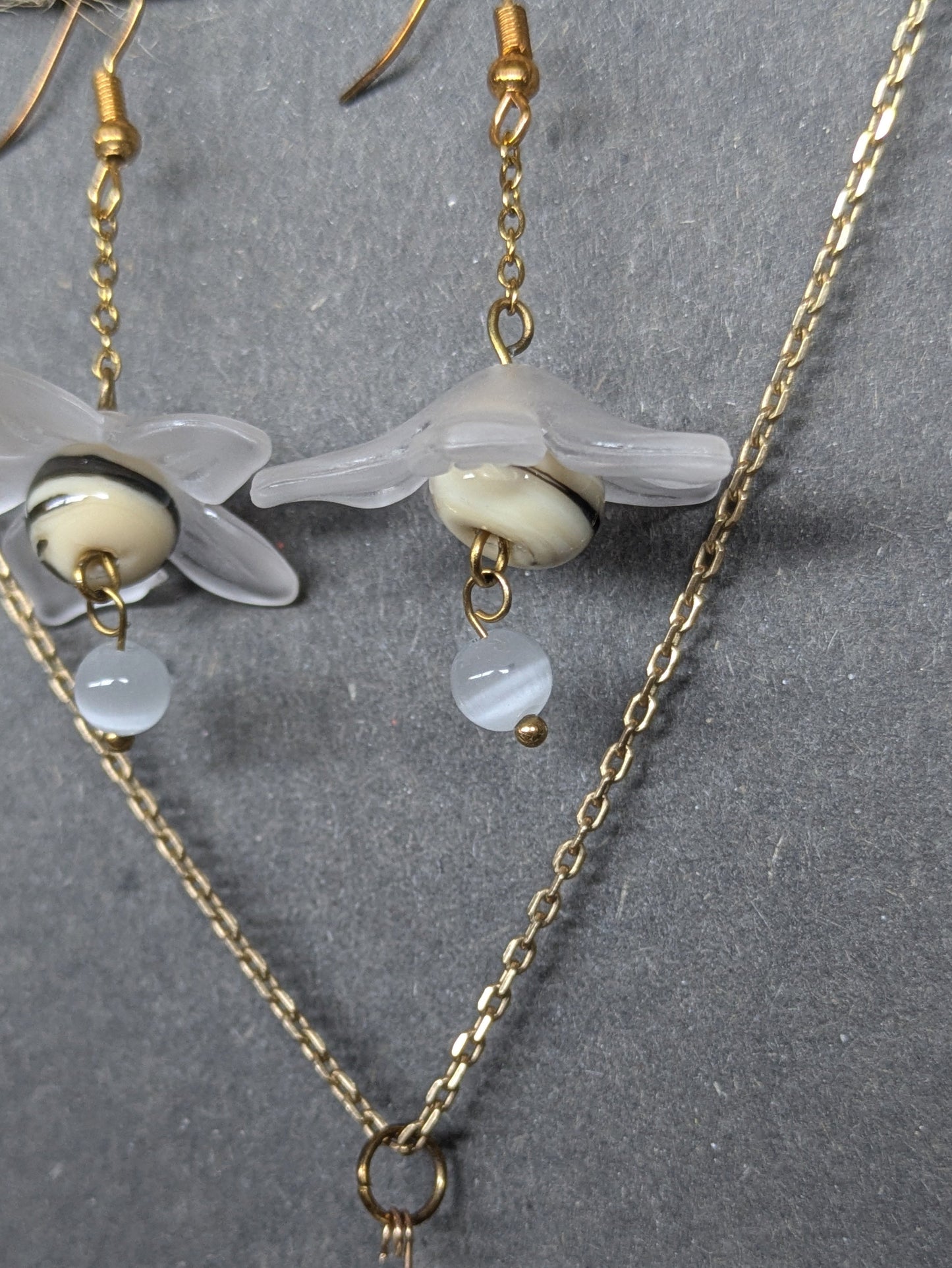 White Orchid · Parure · Boucles d'oreilles + pendentif