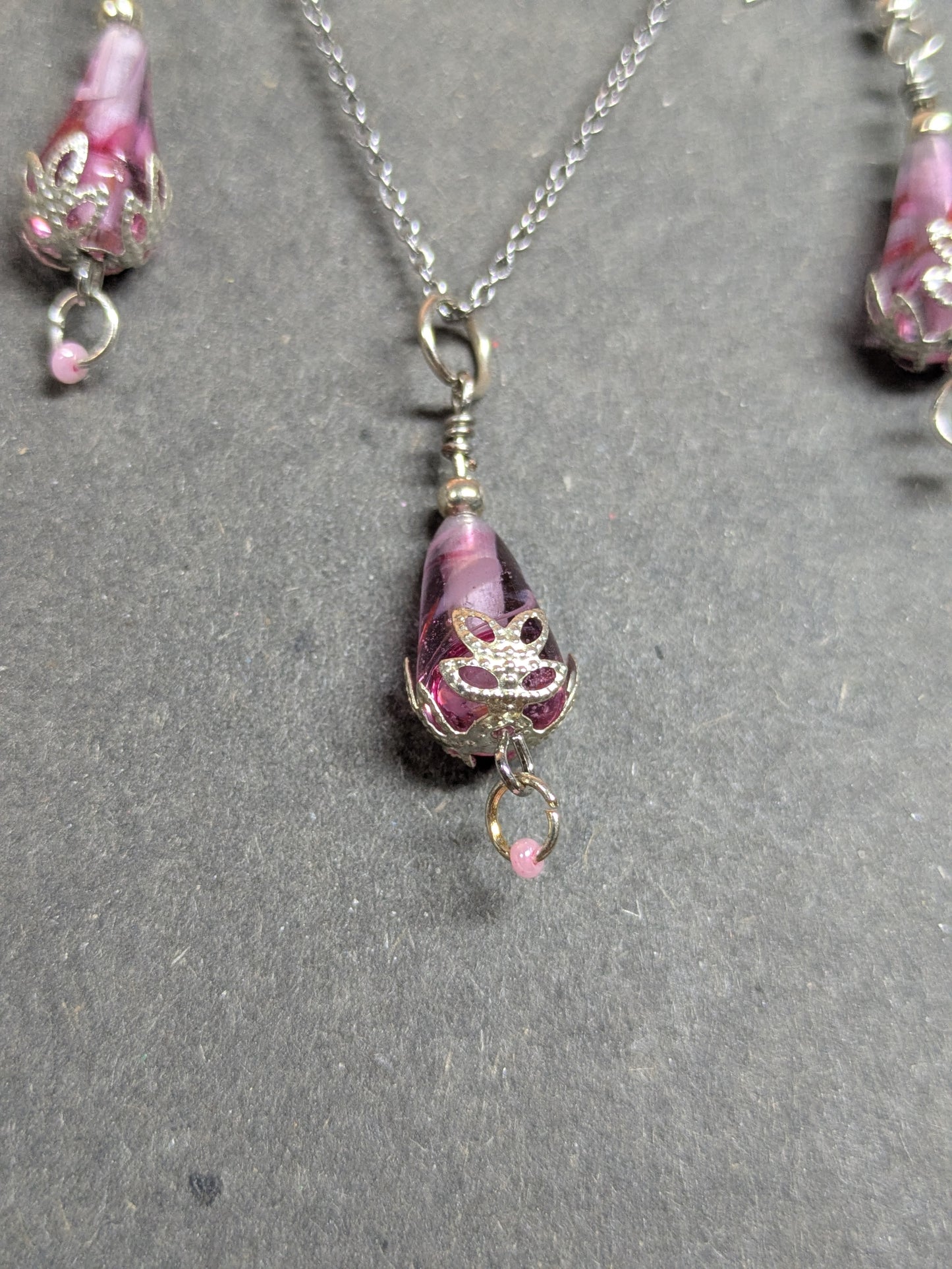 Rosée du matin · Parure · Boucles d'oreilles + pendentif