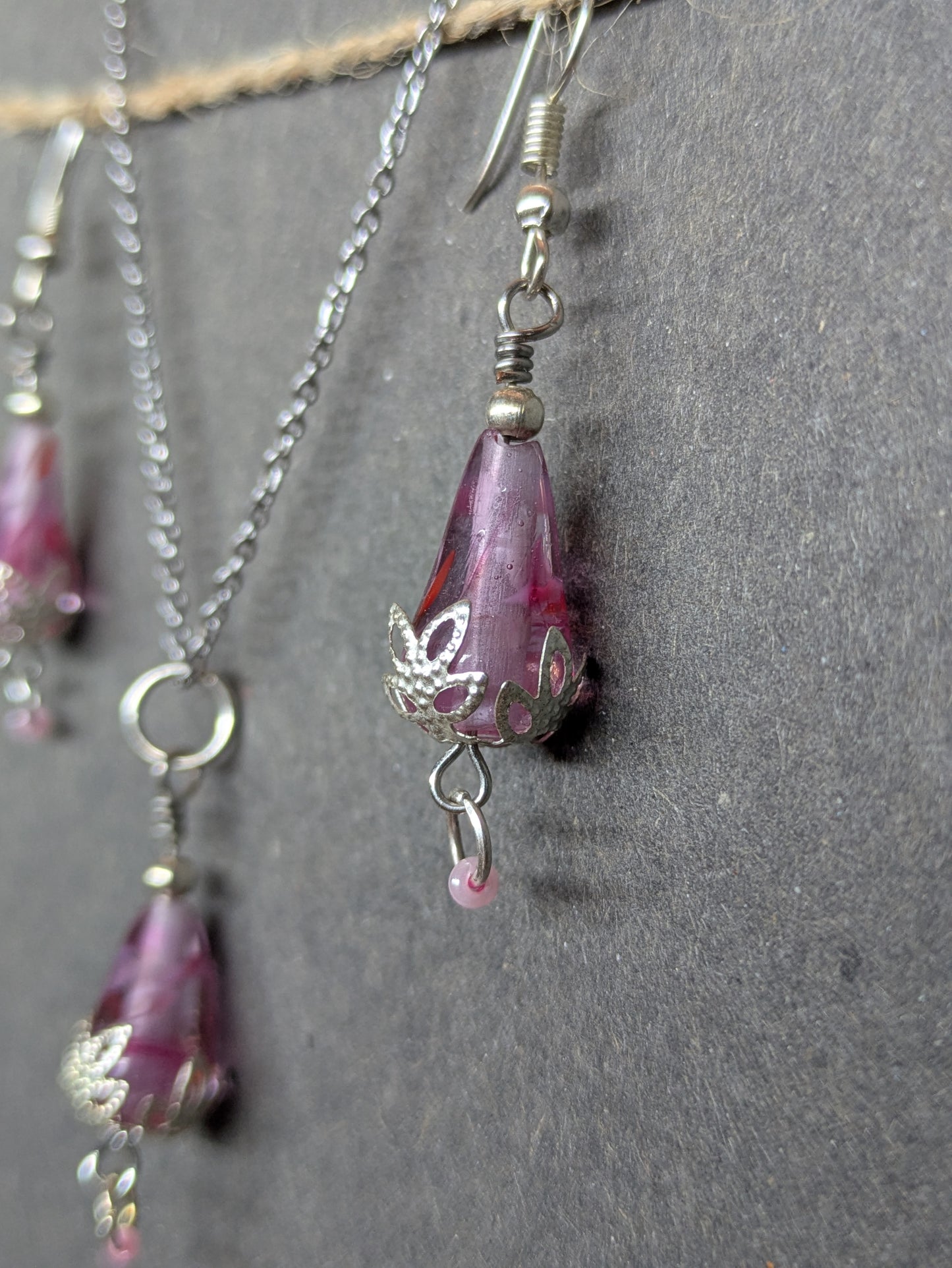 Rosée du matin · Parure · Boucles d'oreilles + pendentif