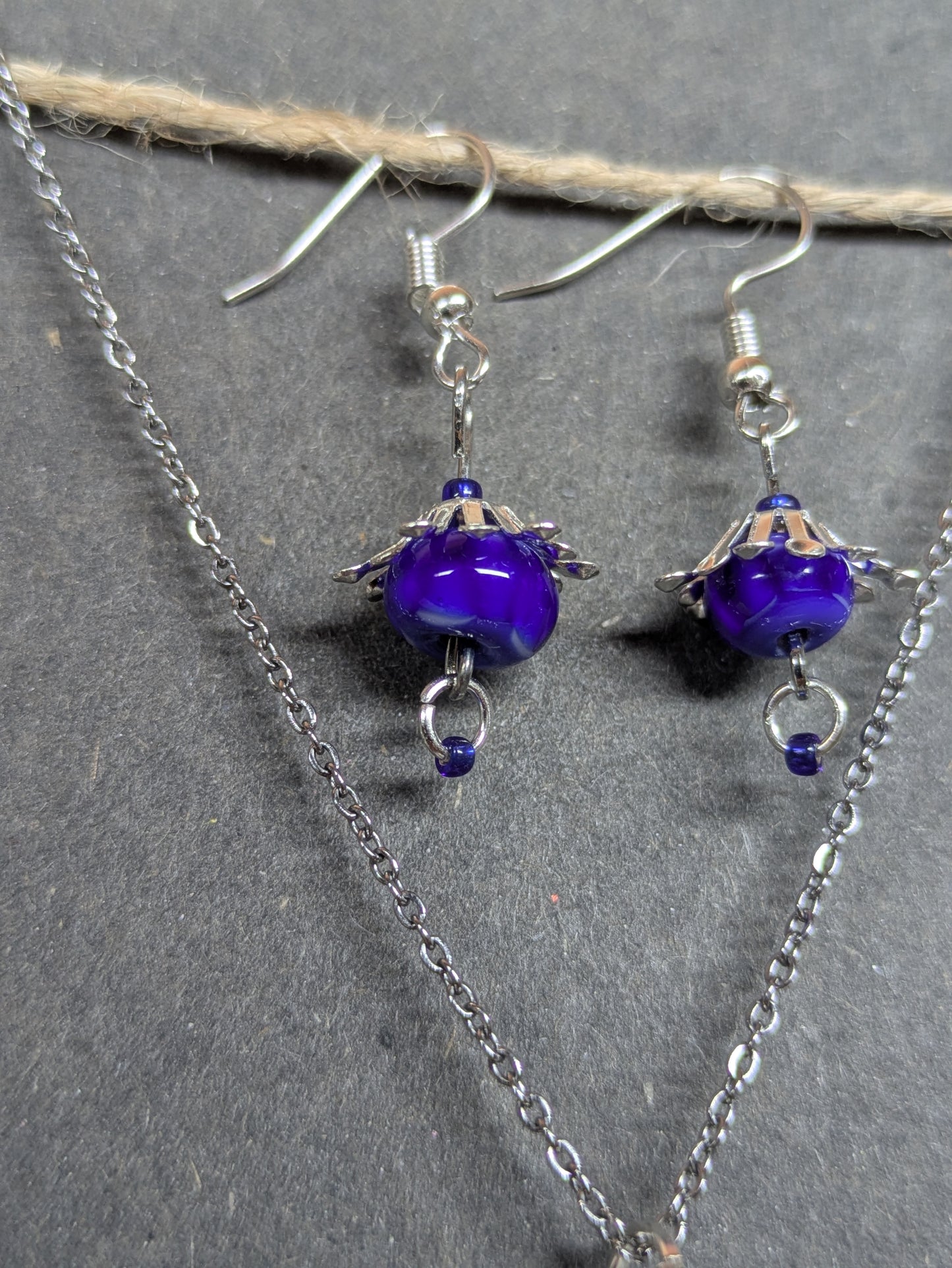 Electric flower · Parure · Boucles d'oreilles + pendentif