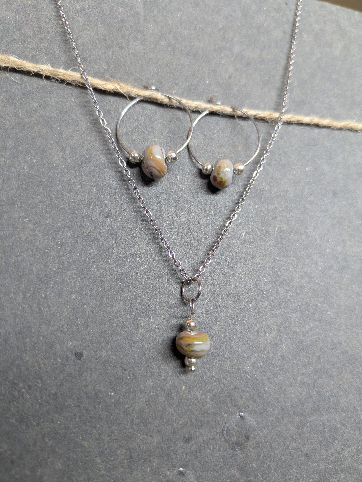 Grisettes · Parure · Créoles + pendentif