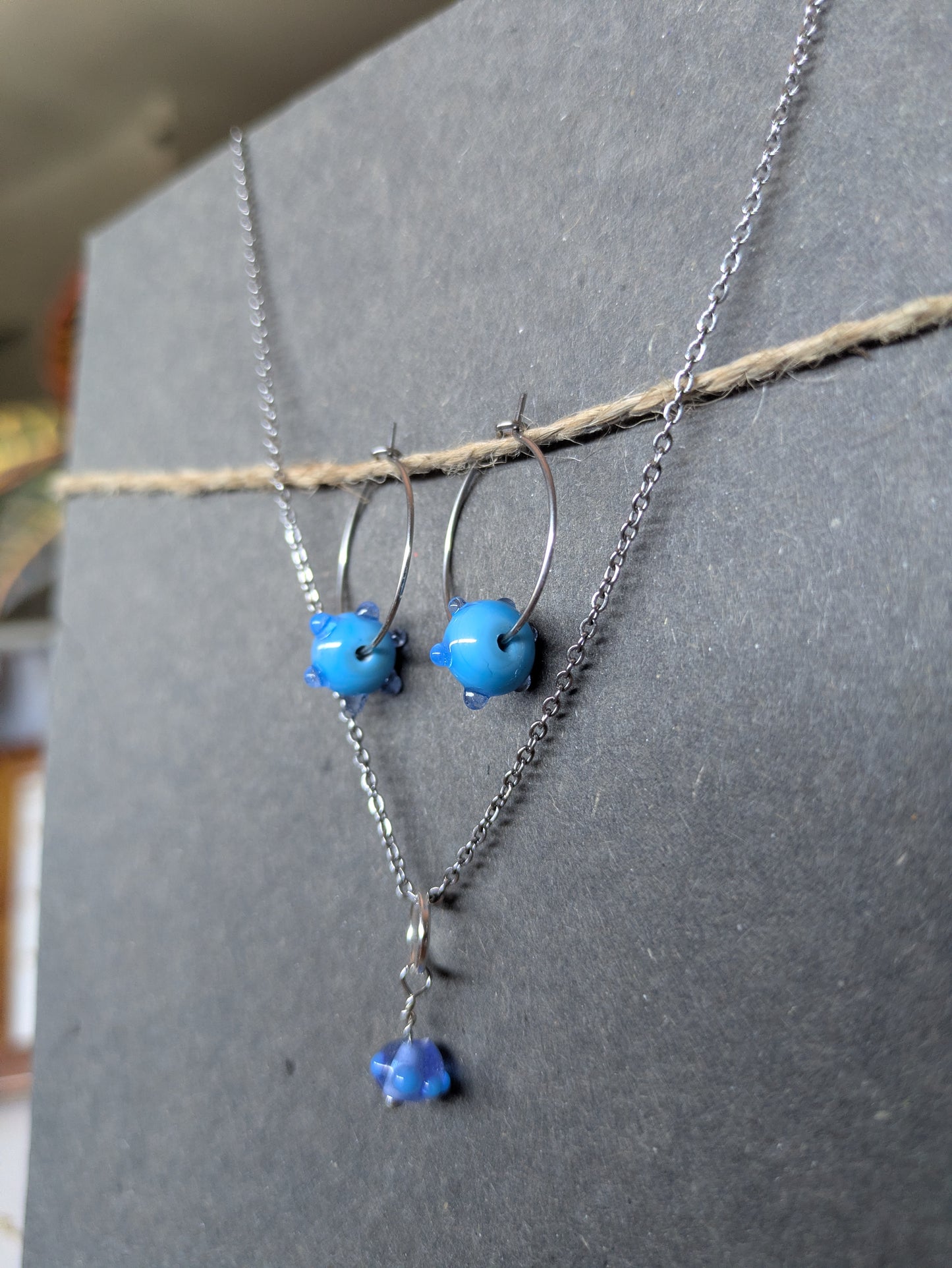 Blue Star · Parure · Créoles + pendentif