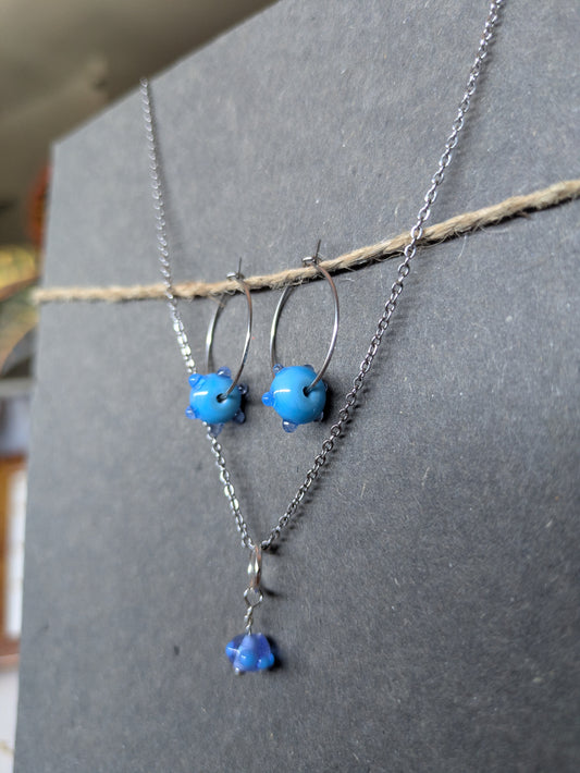 Blue Star · Parure · Créoles + pendentif