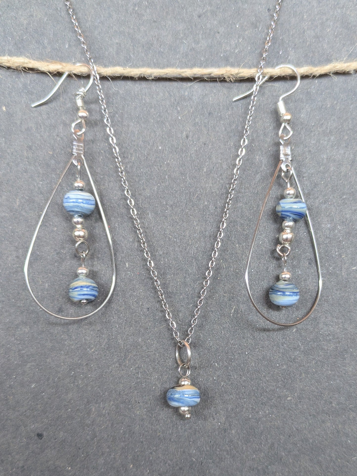 Sérénité · Parure · Boucles d'oreilles + pendentif