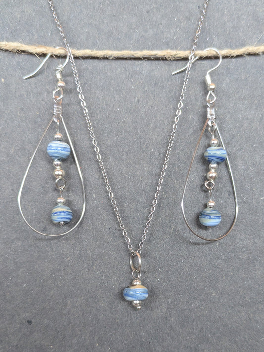 Sérénité · Parure · Boucles d'oreilles + pendentif