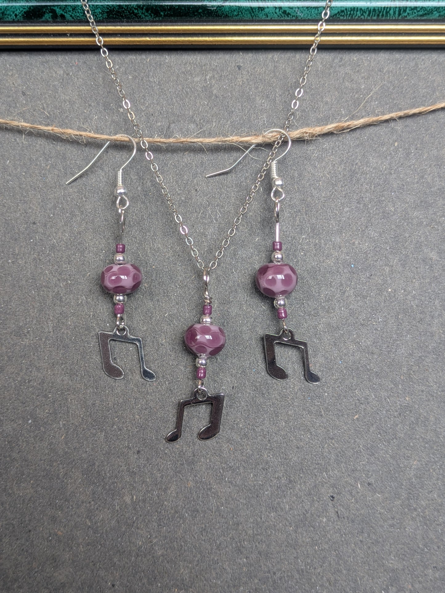 Mélodie · Parure · Boucles d'oreilles + pendentif