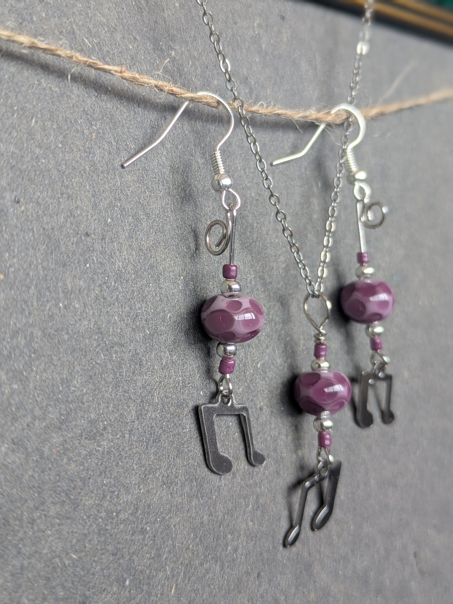 Mélodie · Parure · Boucles d'oreilles + pendentif