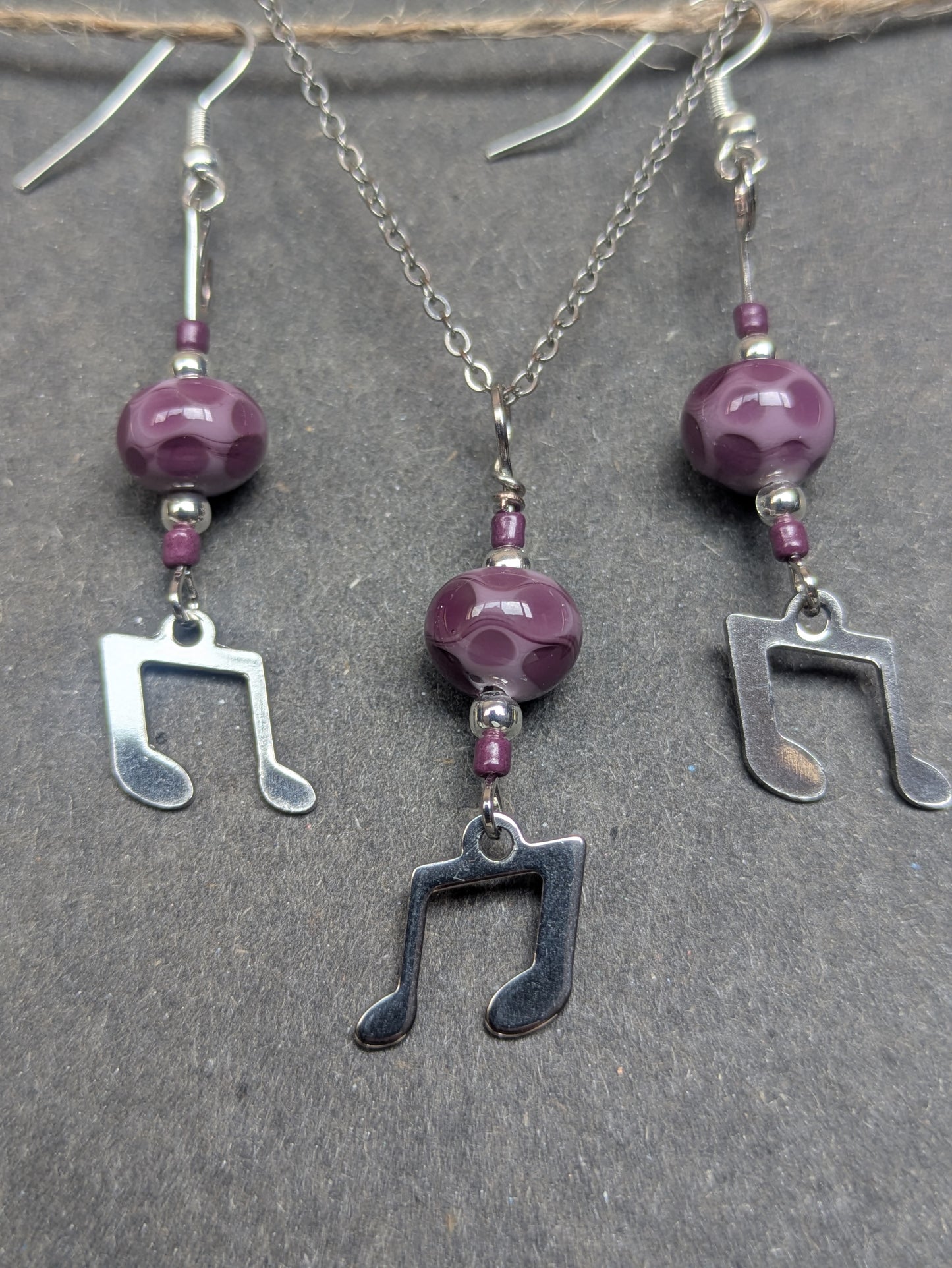 Mélodie · Parure · Boucles d'oreilles + pendentif