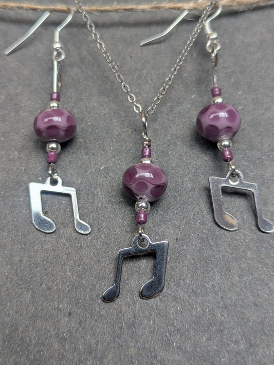 Mélodie · Parure · Boucles d'oreilles + pendentif